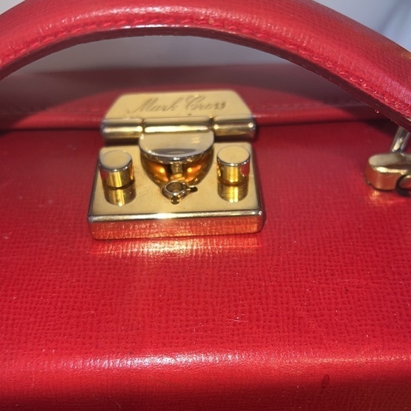 Mark Cross Grace Vintage Red Leather Grace Box Crossbody Hand Bag - Picture 7 of 16